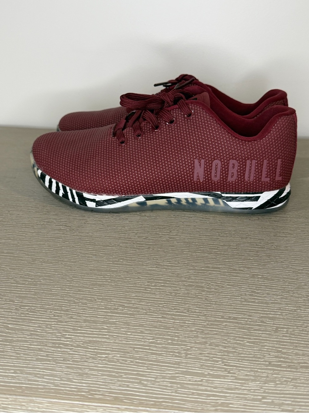 NOBULL Maroon Training Sneakers with Zebra-Accent Sole
